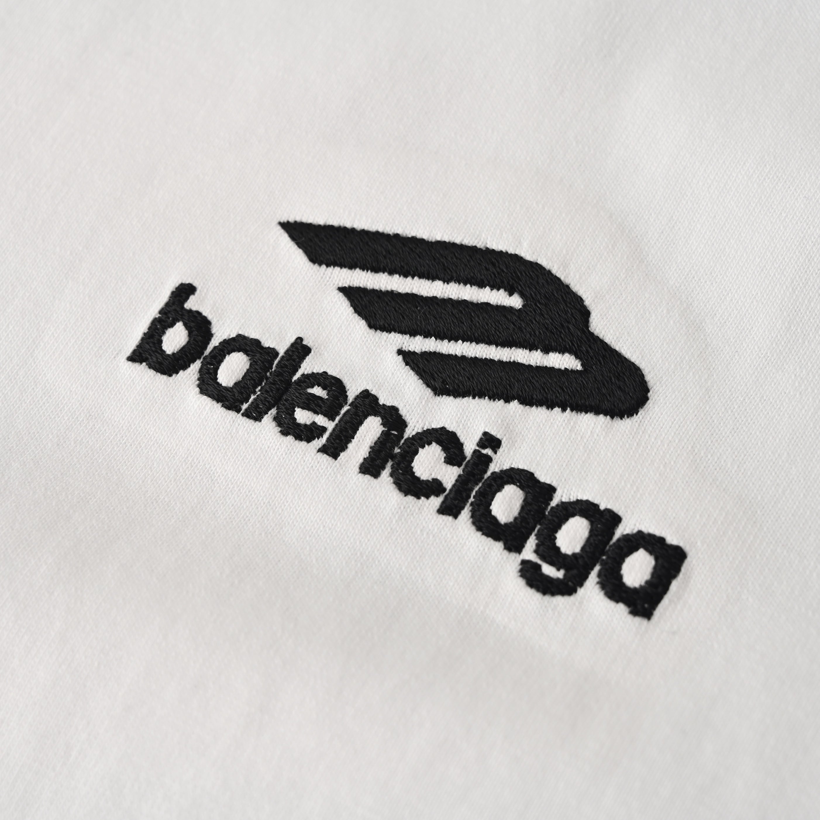 Balenciaga Large-Scale Logo Print Cotton Jersey Hoodie